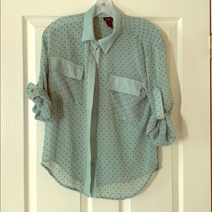 Sheer polka dot blouse